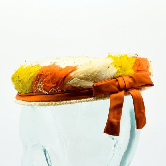 Warm Tone Mixed Feather Fascinator Hat